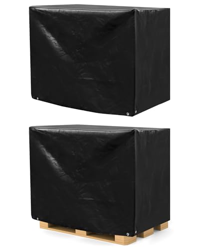 QWORK Pallet Cover, 2 Pack Heavy Duty Outdoor PE Waterproof Pallet Cover, 12 Mil Thick, 4...