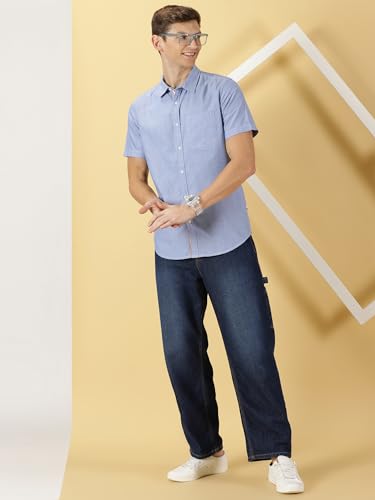 Image of Thomas Scott Men's Cotton Casual Shirt | Regular Fit | Soft & Breathable Fabric | Stylish Everyday Wear for Work, Travel & Outings
