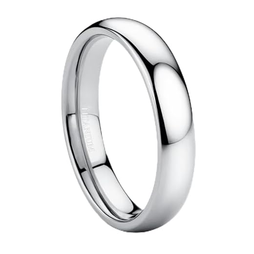 Jstyle 4mm Silver Titanium Wedding Band for Women Men, Comfort Fit Size 10
