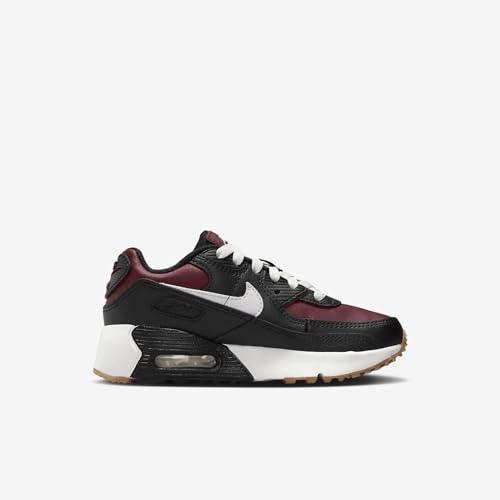 Nike Air Max 90 LTR Little Kids’ Shoes (CD6867-024, Black/Team Red/Gum Light Brown/White) Size 13