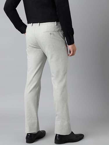 Image of SUBTRACT Men 4 Way Stretch Wrinkle Free Slim Fit Formal Trouser in with 2 Inch Flexible Waistband | Men's Trousers for Office Or Party
