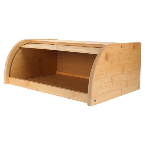 DECOMELODY 竹製キッチンパン箱 大容量木製保存容器 使いやすいパン収納ケース 家用お菓子 果物 キッチン用品整理用 食品保管に適した耐久性あ