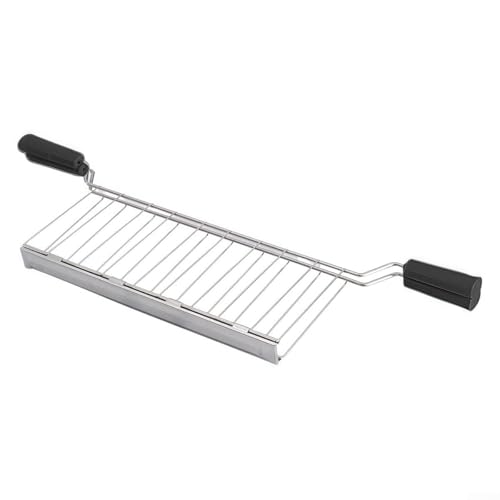 Niceminiwall Jaula de sándwich de acero inoxidable con asas resistentes al calor para tostadoras y panificadoras, estante de 43 cm para tostar, panecillos, bagels, tazas de té, compacto (negro)