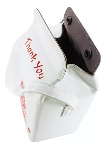 Chinese Pagoda Print Crossbody Bag, PU Leather Thank You Purse, Mini Takeout Box Style3