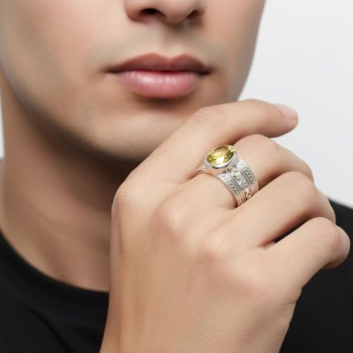 Image of 55Carat Choose Your Color Genuine Gemstone Sterling Silver Ring Band Vintage Handmade Jewelry Sizes 5-12