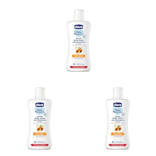 Image of Chicco Baby Moments Gentle Body Wash And Shampoo For Rich Moisturised Skin & Soft Hair 200ml (Pack of 3)
