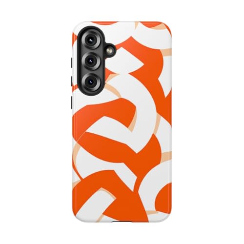 Coque Samsung S25 Plus motif géométrique orange pour un style urbain coloré