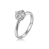 Beydodo no-metal-stamp (Fashion only) oro blanco 18 quilates (750) redonda White Moissanite