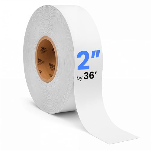 Image of DuraMark EC700 Floor Marking Tape for Concrete and Pavement | Industrial Marking Tape for Warehouses | Long-Lasting | High Durability, White, 2 Inches by 36 Feet