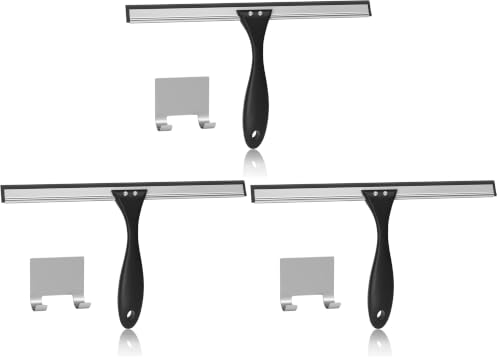 Image of AmazerBath Squeegee for Shower Glass Door, Shower Squeegee for Glass Doors - All-Purpose Squeegee with Hook for Shower Doors, Windows, Mirrors, Tiles and Car Glass, 12 Inches (Pack of 3)