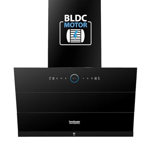 Image of Hindware Smart Appliances Skyla Neo BLDC 90 Blk | 1500 CMH | Auto Clean Chimney | Slant | Filterless | Motion Sensor | Automatic Louvre Opening | 12 Yrs Warranty on Motor & 3 Yrs on Product By Brand