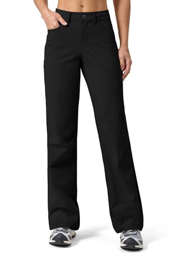 WILLIT Damen Wanderhose Schnelltrocknend Leicht Wasserabweisend Outdoorhose UV-Schutz UPF 50+ Stretch Bundhose 74cm (29) mit 4 Taschen Schwarz 38/ US6