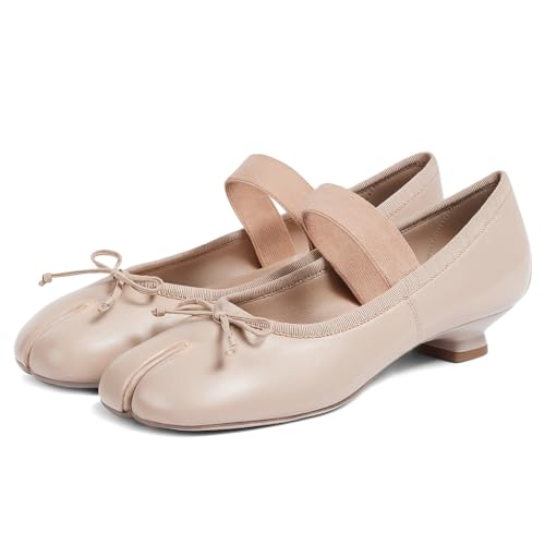 Caradise Women's Mary Jane Ballet Flat Shoes Round Toe Ballet Kitten Heel Pumps Comfort Low Heel Work Office Shoes - Main Image