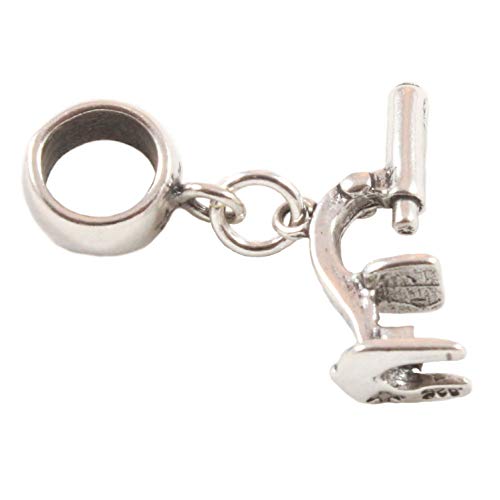 Plata De Ley Microscopio Collar Perla/Charm Apto Para Estilo Europeo Pulseras