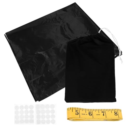 Garneck Juego de Cortinas Opacas Portátiles para Oscurecer Ventanas, Protección de Privacidad Diseño Simple y Elegante en Tela Negra para Dormitorio y Oficina