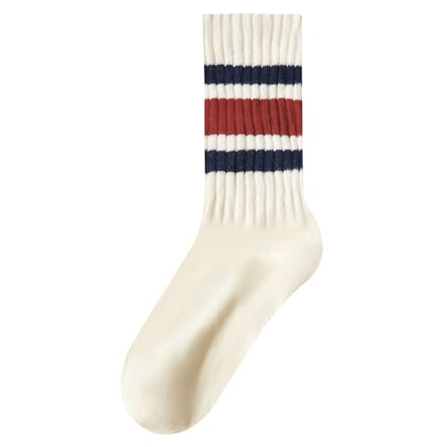 Image of Century Star Retro Striped Novelty Socks For Women Vintage Casual Crew Socks Sporty Calf Socks Cotton Socks Women