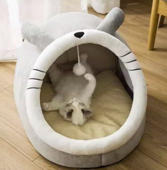 Cozy Cat Cave Bed for Indoor Cats, Soft Plush Covered Pet House