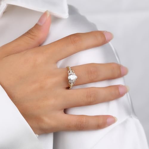 1CT Solitaire Moissanite Rings for Women, Sterling Silver Rings Pear Cut Engagement Ring Wedding Bands for Women, Eternity Promise Ring for Her Size 3-102