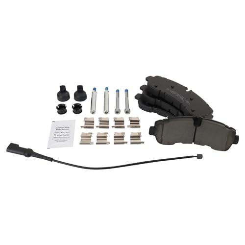 Image of TRQ Rear Brake Pad and Rotor Set Ceramic Solid Rotors Compatible with 2020-2022 Ford Transit-350 HD