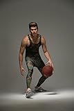 Fringoo Herren Sport Leggings Mehrfarbig – Camo Green - 6