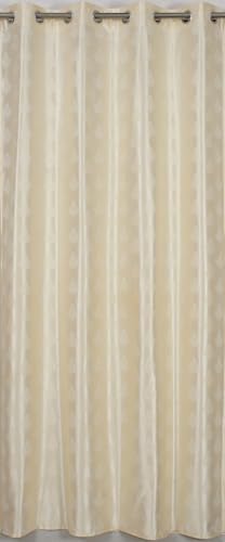 Image of Tree Print Eyelet Curtain Panel, Grommet Top, Living Room Window Drape 4x9 feet Curtains Set of 2 pcs, Cream Color