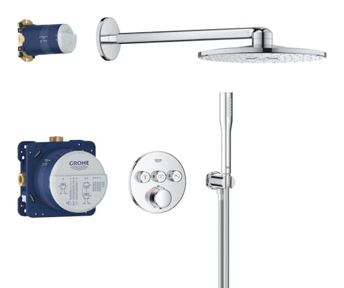 GROHE Precision SmartControl Ensemble de Douche Encastré 3 sorties (Vitalio SmartActive 310 2 jets, Bras Horizontal, Vitalio Get Stick 1 jet, Support Mural et...