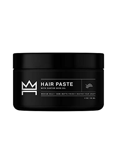 Hair Craft Co. Hair Paste 2oz  Natural Matte Finish + Medium Hold  Premium Mens Volumizing Lift + Texturizing Lightweight Styling Product, Stylist Approved - Re-Workable  Boss Scented  Water Based/Soluble  Straight/Thick/Wavy Hair