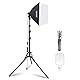 NEEWER 40x40cm Softbox Beleuchtung Set mit 35W LED Glühbirne E27 Sockel (EU Stecker) 5700K CRI93+, 180cm Licht Stativ für Fotografie Leuchte Videolicht Aufnahme TikTok, SF40