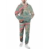 Pink Whales Sharks NarwhalMen's Cotton Casual Sports Two-Piece Sweatshirt SetL