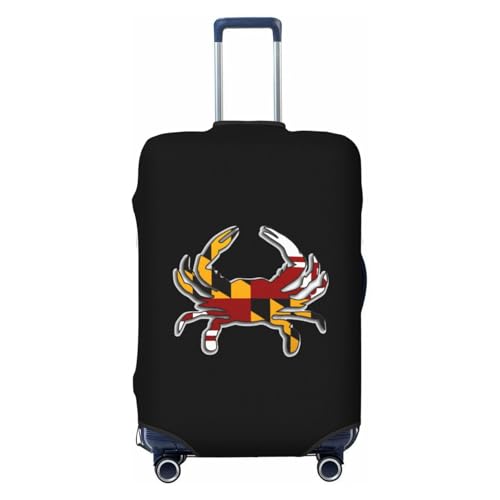 Maryland Flag Crab Luggage Cover, Suitcase Cover Suitable for 18-32 inch luggage