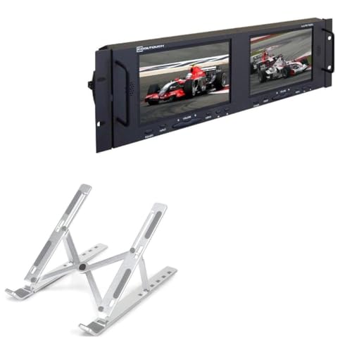 BoxWave Stand and Mount Compatible with Cooltouch RX-702AL - Compact QuickSwitch Laptop Stand, Portable Multi Angle Viewing Foldable Riser - Metallic Silver