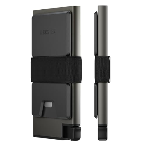 Image of Ekster Aluminum Cardholder Wallet for Men | Metal Wallets with RFID Blocking Layer | Slim & Minimalist Aluminum Wallet with Push Button for Quick Card Access (Graphite)