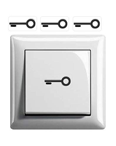 Generisch Lot de 3 autocollants pour interrupteur - Symbole de clé - (R75/4) - T (3 x 1,5 cm)
