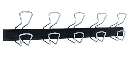 Alba - Patère Murale - PMPRO3M - Métal et Plastique - 5 Double Crochet Fil - Porte Manteau - Fixation Vis et Chevilles Fournies - Supporte 5kg - Design...