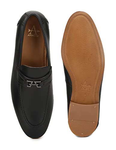 Image of Arrow Men's Wellington Black Leather Slip ON-8 UK (2FA21467Z01)