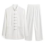 NarangOrnt Men’s Tai Chi Uniform 13 Piece Set, Chinese Tang Suit Kung Fu Outfit with Mandarin Collar Frog...
