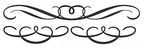 3 Swirls Wall Art Vinyl Decals Wall D&eacute;cor Stickers Set of 3 23x6-inch Black