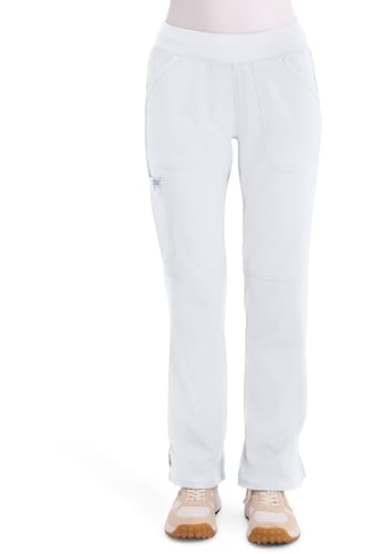 Image of Cherokee Women Scrub Pant with Straight Leg Pull-on Pant Medical Bottom with 4 Pocket & 2-Way Stretch Fabric - WW110 | 2-way Stretch Fabric, Pull-on Medical Bottom, Comfort Waistband, Knit Waist, Easy Care, Built For Healthcare Professionals