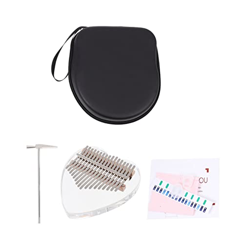 Yardwe 1 Set Key Thumb Piano with Heart Design Portable Kalimba Music Instrument Music Lovers Easy to Learn Play Melodious Tunes