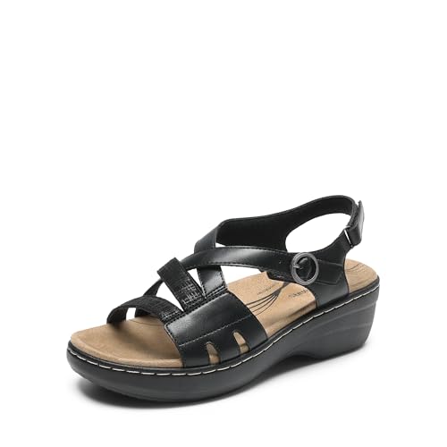 DREAM PAIRS Women's Comfortable Arch Support Wedge Sandals Open Toe Summer Walking Shoe