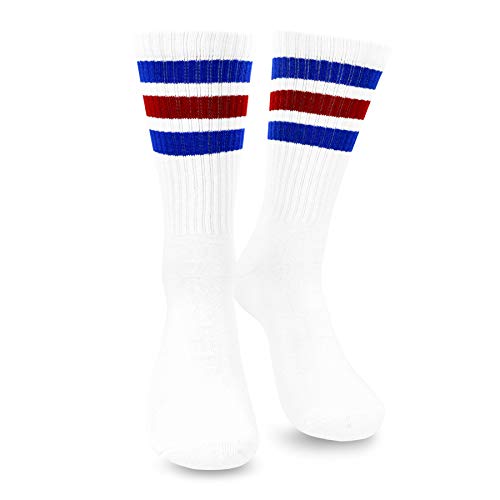 TeeHee Men's Sports Stripes Cotton Half Cushion Crew Socks 3-pair Pack2