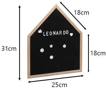 Miniatura 2 de Tablero de letras con forma de casa de madera de roble premium con dos juegos de letras y emojis, decoración ideal para el hogar y anuncio de bebé