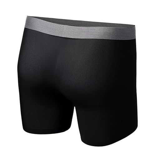 Mr. Davis Men's Lightweight AirMotion Standard Cut Boxer Brief Underwear, Large, Black 3 Pack2