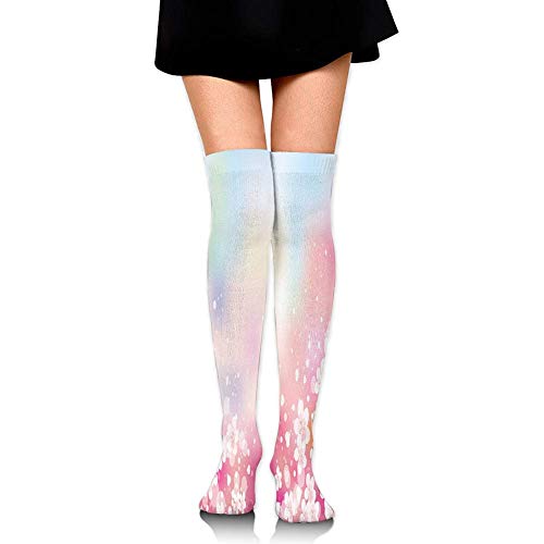 Preisvergleich Produktbild GYHJH Over Knee High Socks, Erdoberfläche Frühlingssaison Blumengarten Motivation Frische Geographie, 60CM