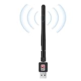 Airber Adaptador Wi-Fi - Tarjeta de Red Inalámbrica 5dBi Banda Dual 2.4Ghz/5.8Ghz, 433Mbps/150Mbps - Accesorio Universal Desmontable con señal Estable para computadora portátil
