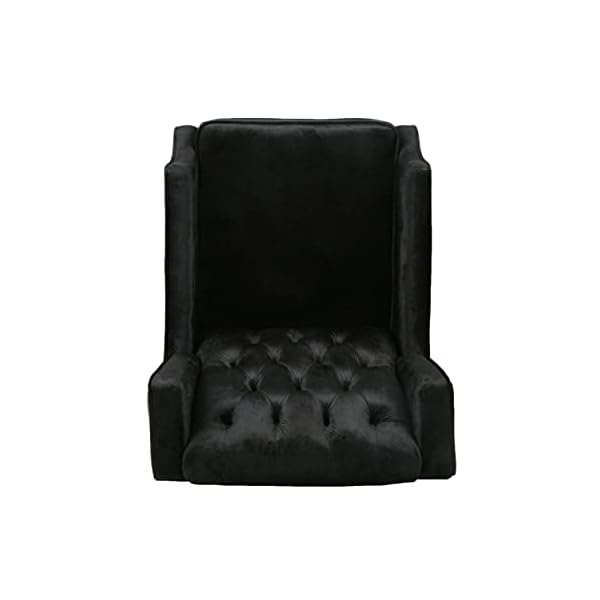 Christopher Knight Home Diana Wingback Recliner, Black + Dark Brown - Image 7