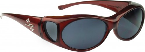 Jonathan Paul® Fitovers Aurora Small Polarized Over Sunglasses ; Claret & Polarvue Gray