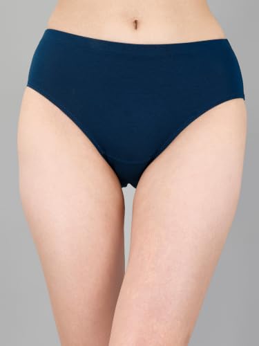 Image of SOIE Women High Rise Full Coverage Solid Colour Cotton Stretch Hipster Panty (Pack of 3)