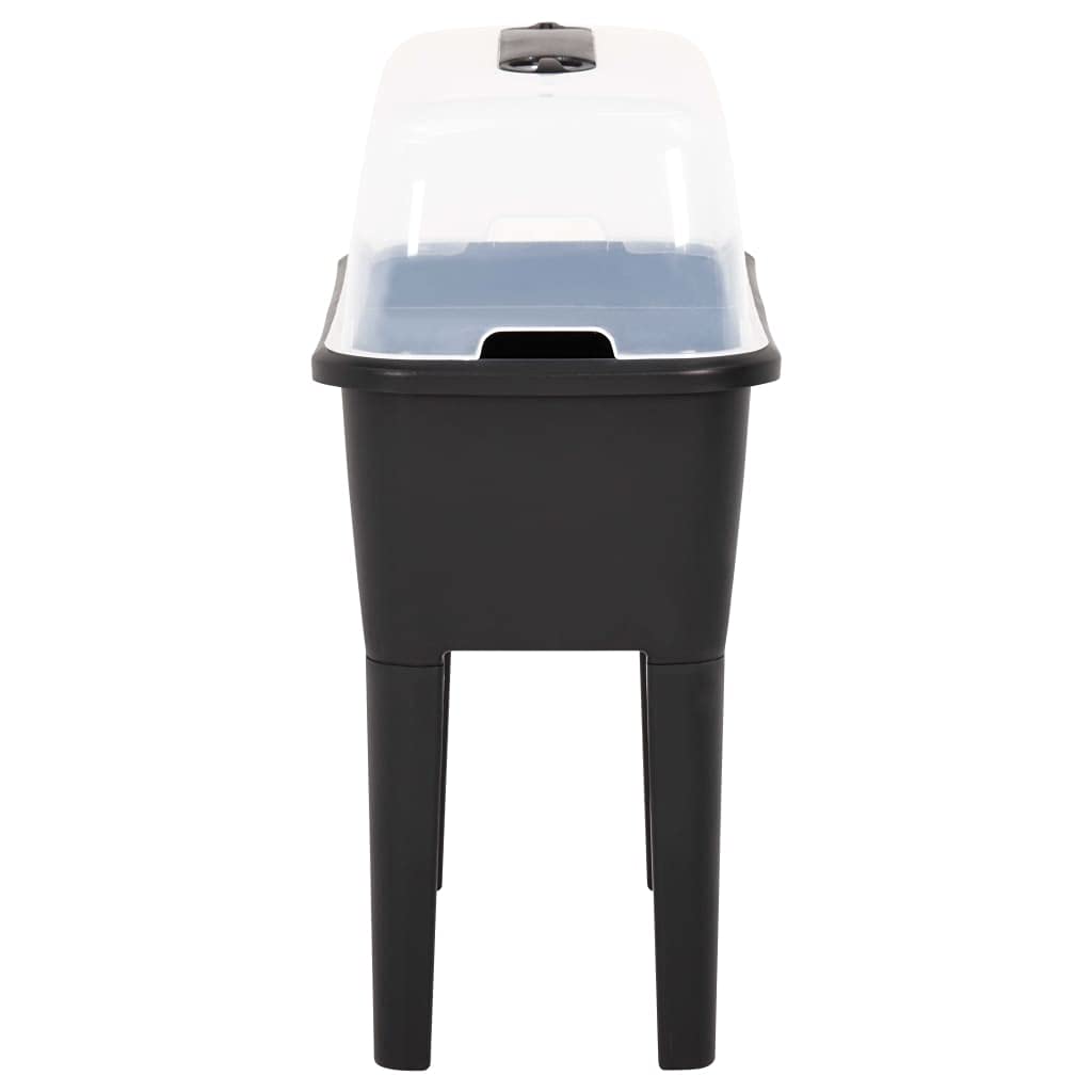 Fioriera Rialzata in PP 77x38,7x82 cm con Coperchio Trasparente Portavasi per Giardino Balcone Terrazzo Interno Esterno Capacità 52 L