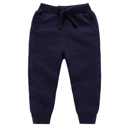 Toddler Boys Cotton Sweatpants Solid Baggy Active Pants Kids Adjustable Casual Elastic Waist Fall Winter Trousers
